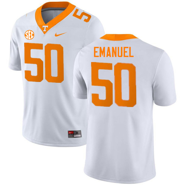 Frank Emanuel Tennessee Jersey,Tennessee Volunteers #50 Frank Emanuel College Jersey,Uniforms-White